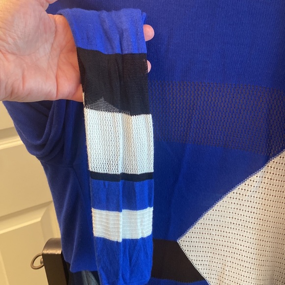 INC International Concepts blue white black open sweater 0X - Picture 6 of 7